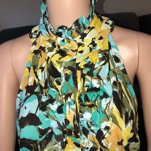 The Limited sleeveless lightweight ruffled blouse